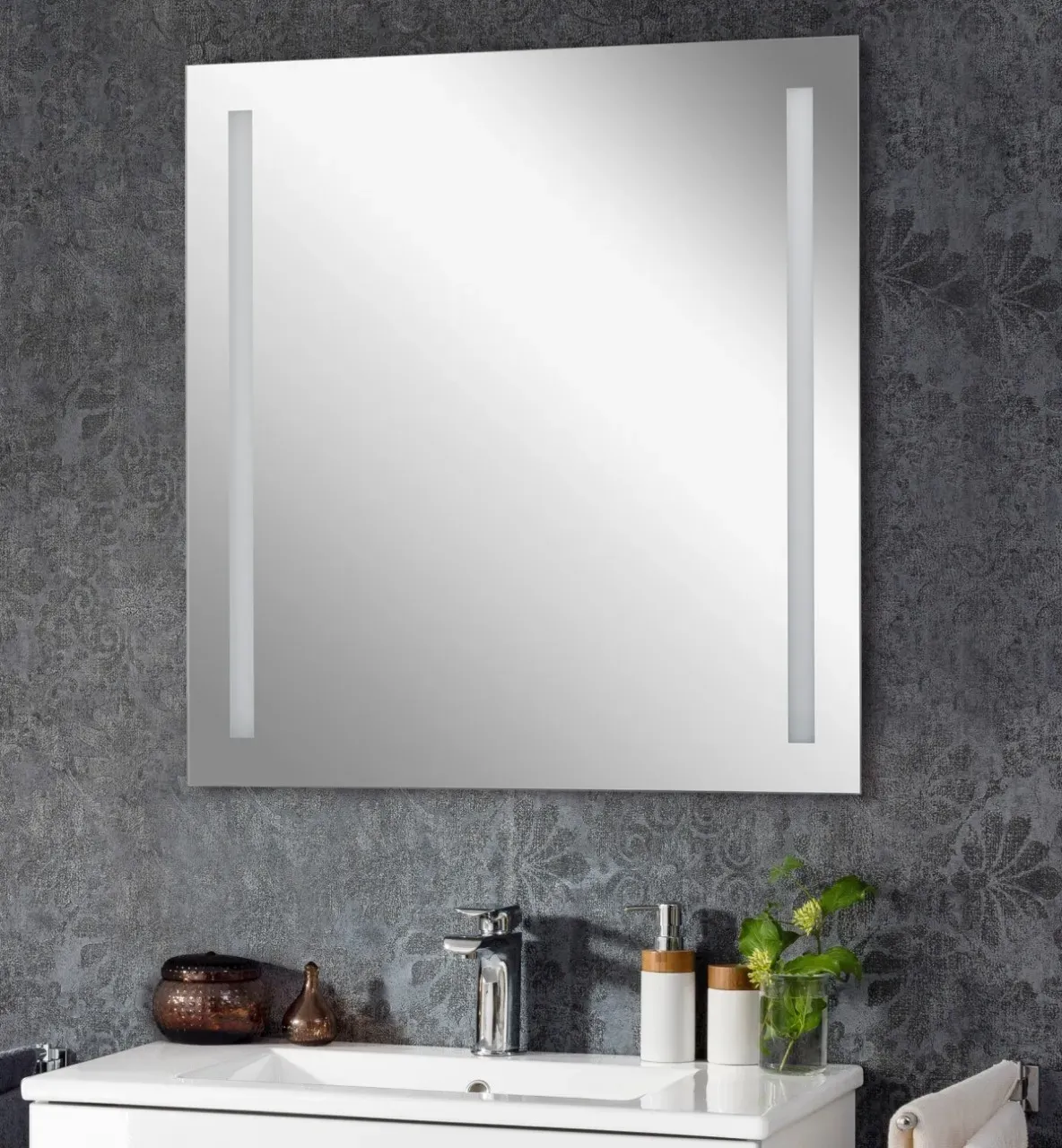 Fackelmann Spiegel MIR 80x75x2 2xLED LINEAR LIGHT, 84504 84504