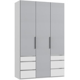 WIMEX Level 150 x 236 x 58 cm weiß/Light grey mit Schubladen