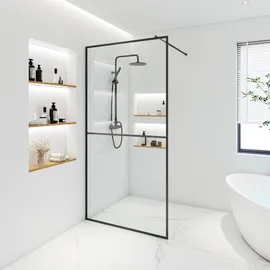 Home Deluxe Duschabtrennung Schwarz 2 Raster Größe: 100 cm, Badezimmer, Baden - Duschen, Duschtrennwände