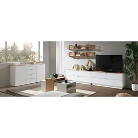 Hom ́in DIANA TV-Lowboard 140x62x44 cm Weiß/Eiche