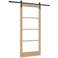 vidaXL Schiebetür ORKDAL Natur und Schwarz 93 x 202 cm 3331839