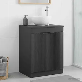 vidaXL Badezimmerschrank Schwarz 54 x 41 x 70 cm