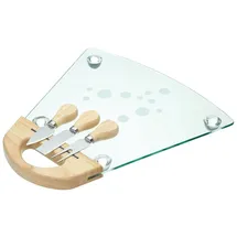 Master Class Käsebrett und Käsemesser Set 4-teilig Transparent