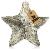 COM-FOUR Deko-Stern 3D aus Kunststoff metallisch glänzender Dekostern - Klassische Dekoration für Winter und Weihnachten - ca. 20cm (1x champagnerfarben)