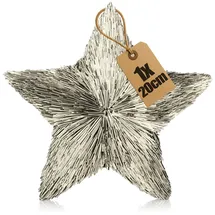 COM-FOUR Deko-Stern 3D aus Kunststoff metallisch glänzender Dekostern - Klassische Dekoration für Winter und Weihnachten - ca. 20cm (1x champagnerfarben)