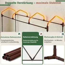 Sekey Foliengewächshaus Alu Weiß 0,5 m2