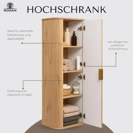 Rodan Hochschrank 139 x 35,5 x 31,5 cm Braun/Gold Holz