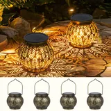 Bonsery 4 Stück Solarlaterne für Außen, IP65 Wasserdicht Solarlampen für Außen Garten Stehend & Hängend, Solarleuchte Solar Laterne Outdoor Orientalische, Laterne Solar für Veranda Rasen Hof Gehweg