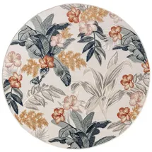 benuta Outdoorteppich, Creme, Kunststoff, Floral, Rund, 320x320 cm, wasserabweisend, Teppiche & Böden, Teppiche, Outdoorteppiche
