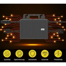 sunniva Balkonkraftwerk Black Frame 900/800W Solaranlage mit 800W TSUN Micro Wechselrichter 2 x 450 W