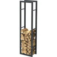 BC-ELEC Holzablage aus schwarzem Stahl 150*40*25CM, Rack für Brennholz,