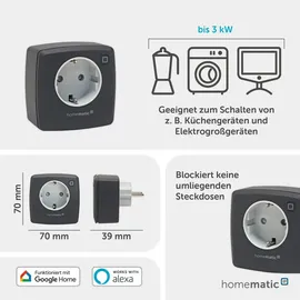 Homematic IP Smart-Home-Steckdose Anthrazit