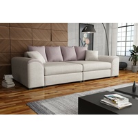 Big Sofa Couchgarnitur WELLS Megasofa Sofa in Beige-Hellrosa