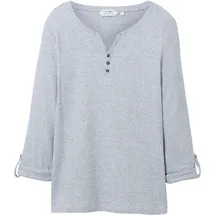 Tom Tailor Henley Langarm-T-Shirt Offwhite Navy Small Stripe XS