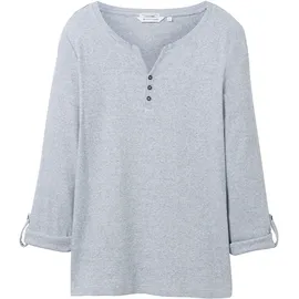 Tom Tailor Henley Langarm-T-Shirt Offwhite Navy Small Stripe XS