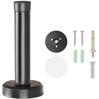 CKLHCFF Edelstahl Türstopper, Stainless Steel Door Stopper, Wandtürstopper, mit Gummipuffern Boden Türkeil Boden Buffer für Alle Hartböden Wand zum Schutz von Türen Und Fenster (Schwarz, 8cm/3.15in)
