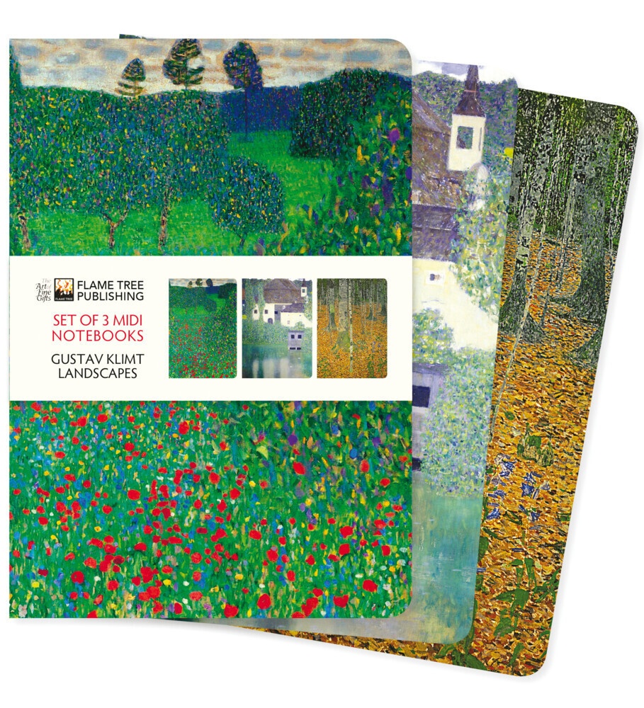 Dreier Set Mittelformat-Notizbücher: Gustav Klimt  Landschaften