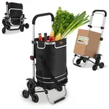 Juskys 3in1 Einkaufstrolley für Treppen - Schwarz