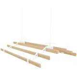 MonsterShop 0.9m Weißfarbener 6-Latten-Wäscheständer mit Deckenrollen