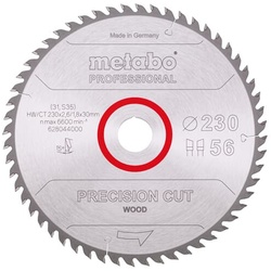 Metabo Kreissägeblatt Holz Precision Cut 230x30 mm 56 WZ 15° Bau Handkreissägen