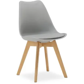 Homestyle4u Küchenstuhl gepolstert grau