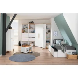 Paidi Eckregal Weiß, Eiche, Holzwerkstoff, 40.2x206x64.2 cm, Blauer Engel, Goldenes M, Arbeitszimmer, Büroregale, Bücherregale