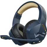 BINNUNE Gaming Headset, Wireless Headset für PS4 PS5 PC Playstation 4 5, Gaming Kopfhörer mit Mikrofon Bluetooth USB Gaming Headset Wireless mit 120 Stunden Akkulaufzeit