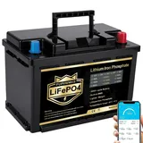 PUPVWMHB LiFePO4 12V 100AH Autobatterie Bluetooth 100A BMS über 5000 Mal Tiefzyklus Lithium Akku 1280W Abschaltschutz bei Niedriger Temperatur für Wohnmobil, Camping, Boot, Solare Heimanlagen