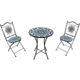 Axi Amélie Bistroset 3-teilig mit Mosaik Design Mehrfarbig | Bistrotisch mit 2 Stühlen | Bistro Gartenmöbel Set für Garten / Balkon / Terrasse | - Orange