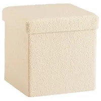 Zedelmaier Sitzbank Zedelmaier Hocker Sitzhocker mit Stauraum Aufbewahrungsbox faltbar (ZD76+38), Belastbar bis 300 kg, Deckel Abnehmbar, Hocker with Stauraum beige 38 cm