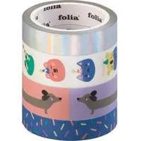 Folia Washi Tape PARTY ANIMALS 4 x 5 m