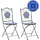 Beliani Cigliano Gartenstuhl 40 x 40 x 90 cm blau/schwarz 2 St.
