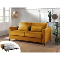 Lisa Design Owen – 3-Sitzer Sofa mit Schlaffunktion – Express-Öffnung – Tägliches Schlafen – Cordsamt Gelb
