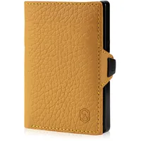 ZNAP® Slim Wallet Kreditkartenetui | Geldbörse Herren | Kartenhalter Geldbeutel Herren | Kartenetui Herren Geldbeutel | Herren Portemonnaie mit RFID Schutz | 12 Karten | Gelb