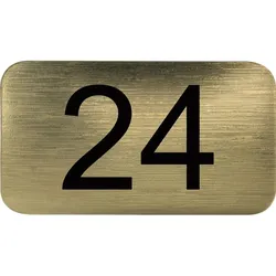 Nummernschild selbstklebend, 35 x 20 mm, Type 24, Kunststoff gold metallic