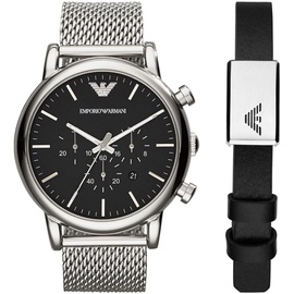 Giorgio Armani Emporio Armani Herren Quarz-Chronograph Uhr mit Armband AR80062SET