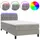 vidaXL Boxspringbett mit Matratze & LED Hellgrau 90x200 cm Samt