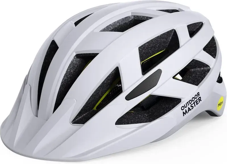 OutdoorMaster MIPS Gem I Erwachsenen Freizeit-Fahrradhelm - Pflasterweiß Größe L