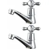 Amxcnoy Waschtischarmatur Mit Warm- Und Kaltwasser – Metallausführung – Kreuzhebel-design – Auslaufsicher – Für Badezimmer