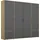 Rauch Drehtürenschrank RAUCH "Kleiderschrank Schrank Garderobe Wäscheschrank VOYAGER", grau (eiche artisan, graumetallic), B:187cm H:194cm T:53cm, Holzwerkstoff, Schränke, Drehtürenschrank, moderne Griffe in Graumetallic mit Außenschubkästen MADE IN GERMANY
