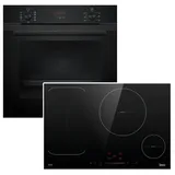 Siemens Backofen HYDROLYSE AUSZUG + Midea FLEX-Induktionskochfeld BOOSTER autark 77cm