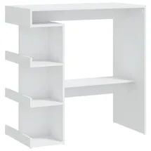 vidaXL Bartisch mit Regal 100 x 50 x 101,5 cm Weiß