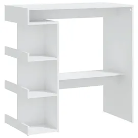 vidaXL Bartisch mit Regal 100 x 50 x 101,5 cm Weiß