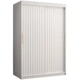 abiks möbel Schwebetürenschrank RIFLO WAVE 120 x 200 x 62 cm Weiß