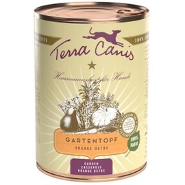 Terra Canis Gartentopf 400g Dose Hundenassfutter 6 x 400 Gramm Orange Detox