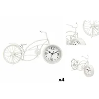 Gift Decor Orologio da Tavolo Bicicletta Bianco Metallo 42 x 24 x 10 cm (4 Unità)