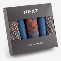 Next Handtücher Taschentücher mit Geo-Blumenmuster, 5er-Pack, (1-St) blau