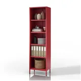 Jan Nowak Bücherregal Metall 50 x 180 x 35 cm Rot