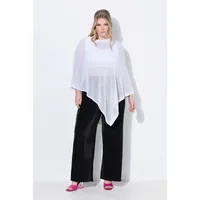 MIAMODA Pullunder Poncho oversized Glitzer-Strick Weiß 58-64