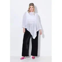 MIAMODA Pullunder Poncho oversized Glitzer-Strick Weiß 58-64